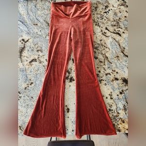 Home cooked karma burnt orange high rise velvet flares